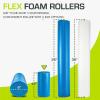 ProsourceFit Flex Foam Rollers & Half-Round Foam Rollers 12” & 36” for Muscle Massage, Physical Therapy, Core & Balance Exercises Stabilization, Pilates(Blue 12″x6″)