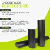 ProsourceFit High Density Foam Rollers – inches long. Firm Full Body Athletic Massager for Back Stretching, Yoga, Pilates, Post Workout Trigger Point Release(Black – 12″ X 3″)