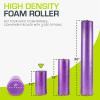 ProsourceFit High Density Foam Rollers Long, Firm Full Body Athletic Massage Tool for Back Stretching, Yoga, Pilates, Post Workout Muscle Recuperation(Purple)