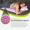 ProsourceFit Ki Acupressure Mat and Pillow Set with 100% Natural Linen and Coconut Fiber Filling; Spike Mat for Back and Neck Pain Relief, Muscle Relaxation, and Stress Relief, Cherry Blossom(Natural Purpule)