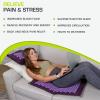 ProsourceFit Ki Acupressure Mat and Pillow Set with 100% Natural Linen for Back/Neck Pain Relief and Muscle Relaxation, Royal Lilac