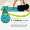 ProsourceFit Ki Acupressure Mat and Pillow Set with 100% Natural Linen for Back/Neck Pain Relief and Muscle Relaxation(Bahama Blue)
