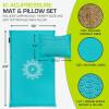 ProsourceFit Ki Acupressure Mat and Pillow Set with 100% Natural Linen for Back/Neck Pain Relief and Muscle Relaxation(Bahama Blue)