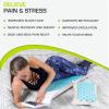 ProsourceFit Ki Acupressure Mat and Pillow Set with 100% Natural Linen for Back/Neck Pain Relief and Muscle Relaxation(Natural Aqua)
