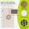 ProsourceFit Ki Acupressure Mat and Pillow Set with 100% Natural Linen for Back/Neck Pain Relief and Muscle Relaxation(Onyx Gold)