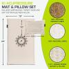 ProsourceFit Ki Acupressure Mat and Pillow Set with 100% Natural Linen for Back/Neck Pain Relief and Muscle Relaxation(Sand Dunes)