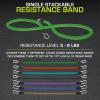 ProsourceFit Single Stackable Resistance Bands with Door Anchor and Exercise Guide, 8-12 LB, Heavy Duty Fitness Tube for Full-Body Exercises and Home Workouts(Green – 5 LB to 8 LB Resistance Level)