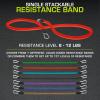ProsourceFit Single Stackable Resistance Bands with Door Anchor and Exercise Guide, 8-12 LB, Heavy Duty Fitness Tube for Full-Body Exercises and Home Workouts(Red – 8 LB to 12 LB Resistance Level)