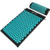 ProsourceFit Acupressure Mat and Pillow Set for Back/Neck Pain Relief and Muscle Relaxation(Black/Aqua)