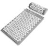 ProsourceFit Acupressure Mat and Pillow Set for Back/Neck Pain Relief and Muscle Relaxation(Grey/White)