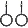 ProsourceFit Fitness Gymnastics Rings with Straps for Total Body Conditioning at Home(Black – Lexan)