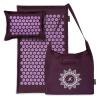 ProsourceFit Ki Acupressure Mat and Pillow Set with 100% Natural Linen for Back/Neck Pain Relief and Muscle Relaxation, Royal Lilac