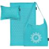 ProsourceFit Ki Acupressure Mat and Pillow Set with 100% Natural Linen for Back/Neck Pain Relief and Muscle Relaxation(Bahama Blue)