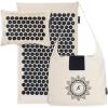 ProsourceFit Ki Acupressure Mat and Pillow Set with 100% Natural Linen for Back/Neck Pain Relief and Muscle Relaxation(Onyx Gold)