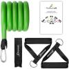 ProsourceFit Single Stackable Resistance Bands with Door Anchor and Exercise Guide, 8-12 LB, Heavy Duty Fitness Tube for Full-Body Exercises and Home Workouts(Green – 5 LB to 8 LB Resistance Level)