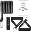 ProsourceFit Single Stackable Resistance Bands with Door Anchor and Exercise Guide, 8-12 LB, Heavy Duty Fitness Tube for Full-Body Exercises and Home Workouts(Black 16 LB to 20 LB Resistance Level)