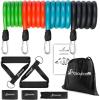 ProsourceFit Single Stackable Resistance Bands with Door Anchor and Exercise Guide, 8-12 LB, Heavy Duty Fitness Tube for Full-Body Exercises and Home Workouts(Assorted – 5 LB to 20 LB Resistance Level)
