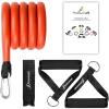 ProsourceFit Single Stackable Resistance Bands with Door Anchor and Exercise Guide, 8-12 LB, Heavy Duty Fitness Tube for Full-Body Exercises and Home Workouts(Red – 8 LB to 12 LB Resistance Level)