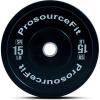 ProsourceFit Solid Rubber Bumper Plates (Sold Individually) with Steel Insert, for Strength Training and Cross Conditioning, Power Lifting