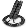 ProsourceFit Speed Jump Rope up to 8 Foot Adjustable Length for Men and Women, Foam Handles, Ultra Light Rope for Boxing, Jumping Exercises and Cardio Workout, Black