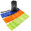 ProsourceFit Therapy Flat Resistance Bands Set of 3 (6’ each-Extra Long) for Stretching, Pilates and Rehabilitation with Door Anchor