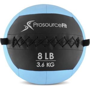 ProSource Soft Medicine Balls for CrossFit Wall Ball and Full Body Dynamic Exercises, Color-Coded Weights: 6, 8, 10, 14, 20, 25 lb.(Aqua 8 LB)