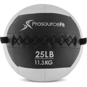 ProSource Soft Medicine Balls for CrossFit Wall Ball and Full Body Dynamic Exercises, Color-Coded Weights: 6, 8, 10, 14, 20, 25 lb.(Gray 25 LB)