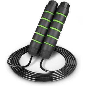 ProsourceFit Speed Jump Rope up to 8 Foot Adjustable Length for Men and Women, Foam Handles, Ultra Light Rope for Boxing, Jumping Exercises and Cardio Workout(Green)